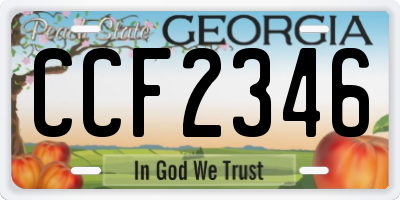 GA license plate CCF2346