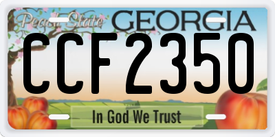 GA license plate CCF2350