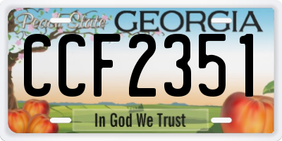 GA license plate CCF2351