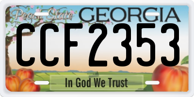 GA license plate CCF2353