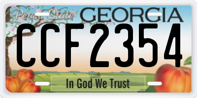 GA license plate CCF2354