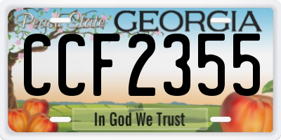 GA license plate CCF2355