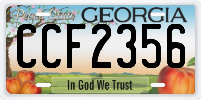 GA license plate CCF2356