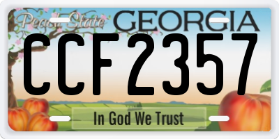 GA license plate CCF2357