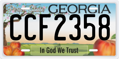 GA license plate CCF2358