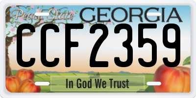 GA license plate CCF2359