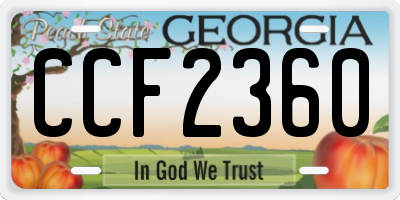 GA license plate CCF2360