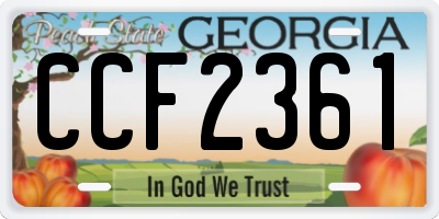 GA license plate CCF2361