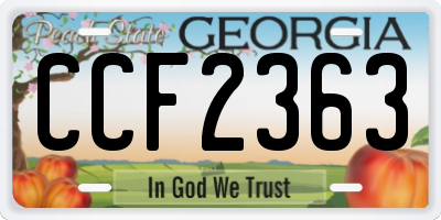 GA license plate CCF2363