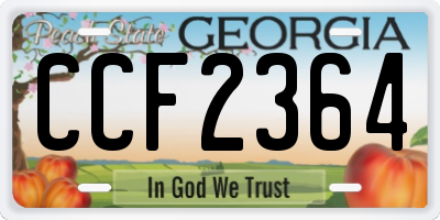 GA license plate CCF2364
