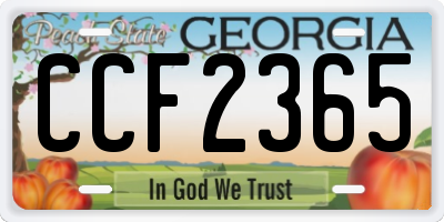 GA license plate CCF2365