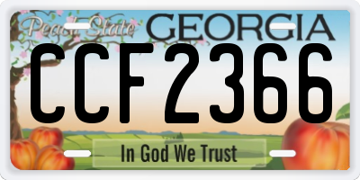 GA license plate CCF2366