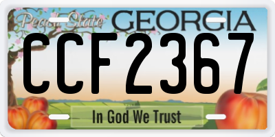 GA license plate CCF2367