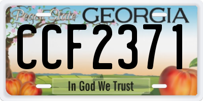 GA license plate CCF2371