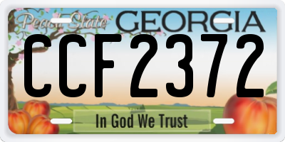 GA license plate CCF2372
