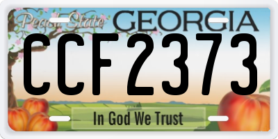 GA license plate CCF2373