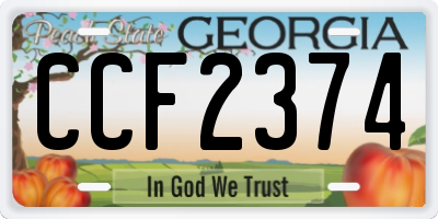 GA license plate CCF2374