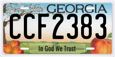 GA license plate CCF2383