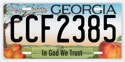 GA license plate CCF2385