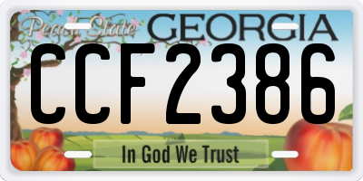 GA license plate CCF2386