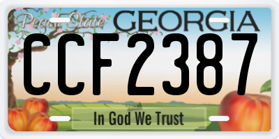 GA license plate CCF2387