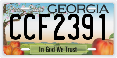 GA license plate CCF2391