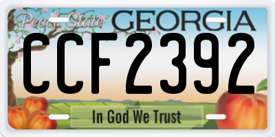 GA license plate CCF2392