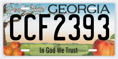 GA license plate CCF2393