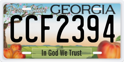 GA license plate CCF2394