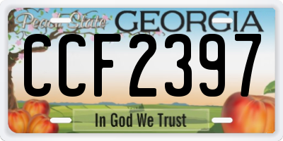 GA license plate CCF2397