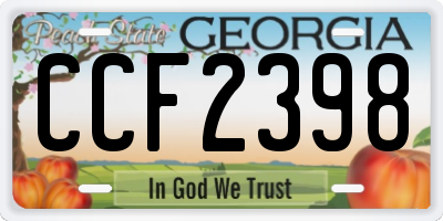 GA license plate CCF2398
