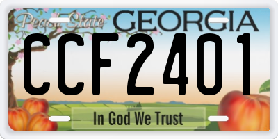 GA license plate CCF2401