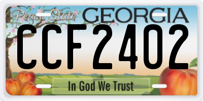 GA license plate CCF2402
