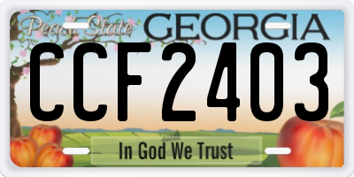 GA license plate CCF2403