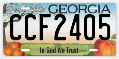 GA license plate CCF2405