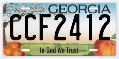GA license plate CCF2412