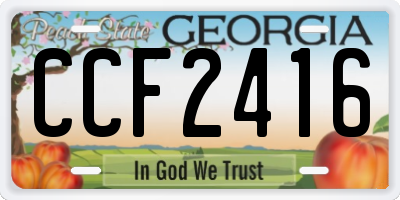 GA license plate CCF2416