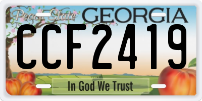 GA license plate CCF2419