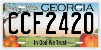 GA license plate CCF2420