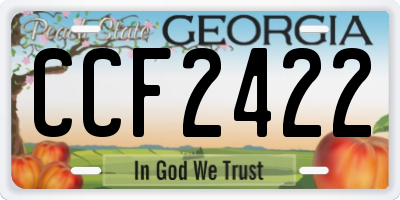 GA license plate CCF2422