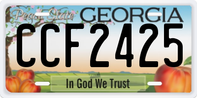 GA license plate CCF2425