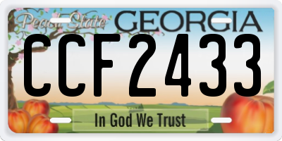GA license plate CCF2433