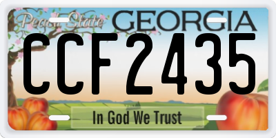 GA license plate CCF2435
