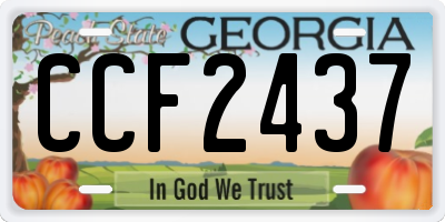 GA license plate CCF2437