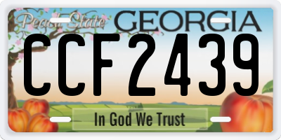 GA license plate CCF2439