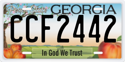 GA license plate CCF2442