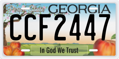 GA license plate CCF2447
