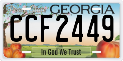 GA license plate CCF2449