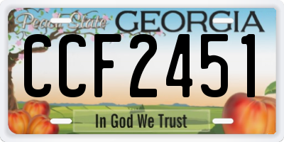 GA license plate CCF2451