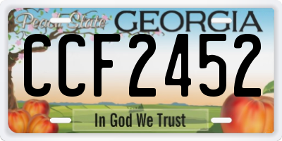 GA license plate CCF2452